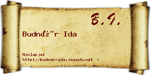 Budnár Ida névjegykártya