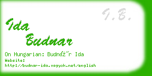 ida budnar business card
